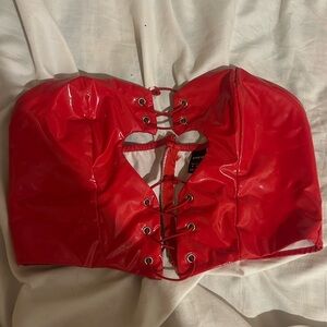 Sexy leather tube top